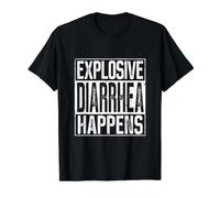 Explosive Diarrhea Happens Value Graphic T-Shirt, Men, Black, L