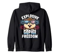 Explosive Gopher Freedom Gopher Trap Zip Hoodie