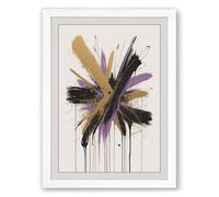 Explosive Radiance Abstract Framed Wall Art Print A2 (59.4×42cm) White, Wall Decor for Living Room, Bedroom, Office & Home, Ready to Hang, Art Gift