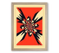 Explosive Starburst Geometric Framed Wall Art Print A1 (84.1×59.4cm) Oak, Wall Decor for Living Room, Bedroom, Office & Home, Ready to Hang, Art Gift