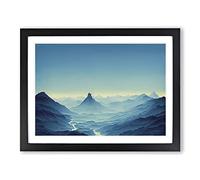 Explosive Winter Mountains Framed Print | A2 Black Framed Wall Art | Ready to Hang | Modern Landscape Picture | Living Room Bedroom Lounge Office