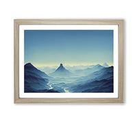 Explosive Winter Mountains H1022 Framed Print for Living Room Bedroom Home Office Décor, Wall Art Picture Ready to Hang, Oak A2 Frame (64 x 46 cm)