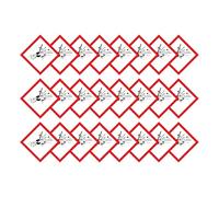 Explosives Warning Hazard Diamond Multi Pack 100mm x 100mm Strong Adhesive Vinyl Stickers for Safety (24)