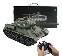 ExploTex 1:16 Soviet T-34 Medium RC Tank, 2.4G RC Military Tank Model with Sound and Smoke Effect, An Excellent Gift for Important Holidays such as Christmas