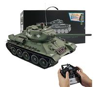 ExploTex 1:16 Soviet T-34 Medium RC Tank, 2.4G RC Military Tank Model with Sound and Smoke Effect, An Excellent Gift for Important Holidays such as Christmas
