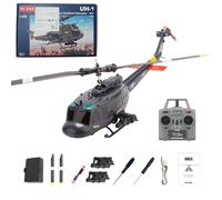 ExploTex C032 1/48 Scale UH-1 2.4G 6-Channel Tail-less RC Helicopter Model, Equipped With An Optical Flow Positioning System And Multiple Safety Features, For Stable Flight (RTF Version)