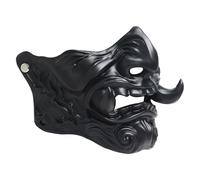 ExploTex Hannya Japanese Half Face Mask Warrior Costume Accessories for Halloween Cosplay Party - Immersive Holiday Experience to Enjoy Festival Joy