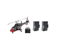 ExploTex Mini RC Helicopter Model A61 in Scale 1:53, Air-Wolf 2.4 GHz, 4 Channels, One Rotor, Flybarless, with Optical Altitude Hold (RTF Version/Red and Black) + 2 Batteries, Ideal for Beginners