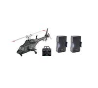 ExploTex Mini RC Helicopter Model A61 in Scale 1:53, Air-Wolf 2.4 GHz, 4 Channels, One Rotor, Flybarless, with Optical Altitude Hold (RTF Version/Black and White) + Battery x 2, Ideal for Beginners