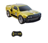 ExploTex Mini RC Racing Car Made of Aluminium in 1:43 Scale with 2.4 GHz, 5 Channels, Two Speed Modes, Networked Control (Yellow) and Reversing Lights for a Realistic Driving Experience