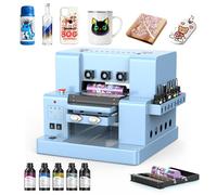 EXPLUX A4 UV Printer,with XP600 Print Heads, one-Touch Auto Cleaning & White Ink Stirring, Multifunction UV Flatbed Printers for Glass, Metal, Wood, Tumblers, Leather
