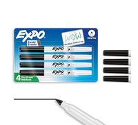 EXPO 1871774 Low-Odor Dry Erase Markers, Ultra Fine Tip, Black, 4-Count