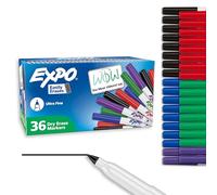 EXPO 86601 Low-Odor Dry Erase Markers, Fine Tip, Assorted Colors, 8-Count