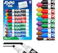 Expo Dry Erase Markers, Low Odor Ink, Assorted Colors, Chisel Tip, 16 Count