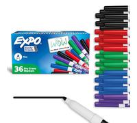 EXPO Dry Erase Markers, Low Odor Ink, Assorted Colors, Fine Tip, 36 Count
