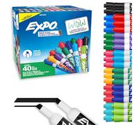 EXPO Dry Erase Markers, Low Odor Ink, Assorted Fashion Colors, Chisel Tip, 40 Count