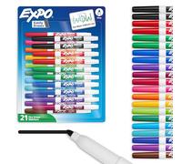 EXPO Dry Erase Markers Whiteboard Markers with Low Odor Ink Fine Tip Assorted Vibrant Colors 21 Count