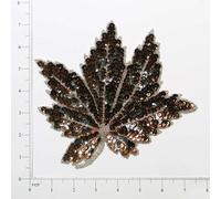 Expo International 8" x 7 1/2" Maple Leaf Sequin Patches/Appliques, Bronze