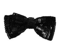 Expo International Double Bow Square Sequin Brooch Patches/Appliques, Black, 4" x 1 3/4"