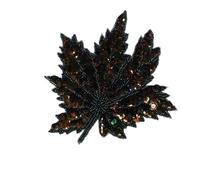 Expo International x 4 1/2" Maple Leaf Sequin Applique, Bronze