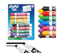 Expo Low-Odor Dry Erase Markers, Chisel Tip, Assorted Colors, 12-Count