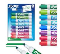 Expo Low Odor Dry Erase Markers, Chisel Tip, Assorted Colors, 8 Count