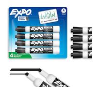 EXPO Low Odor Dry Erase Markers, Chisel Tip, Black, 4 Count