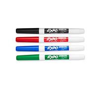 EXPO Low-Odor Dry Erase Markers, Fine Point, Assorted Colors, 4-Count