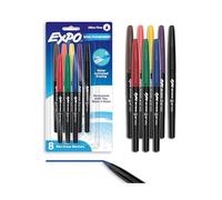 EXPO Vis-a-Vis Wet Erase Marker Set, Fine Tip, Assorted Colors, 8 Count
