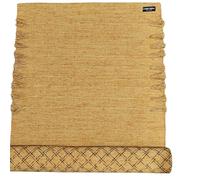 EXPORT PROFILE Indian Hand Made Cotton Yoga Mat Eco-Friendly Comfortable Extra Long Hand Woven Rug - 100% Organic Cotton Yoga Mat Non Slip Thick for Everyday Fitness at Home - Dark Yellow