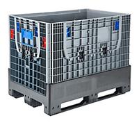 EXPORTA High Density Polyethylene Collapsible Pallet 4 Doors 100 (W) x 97.5 (H) cm Grey