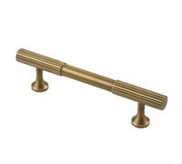 Exposed Antique Brass Drawer Pulls for Cabinets Solid Brass Handles for Home Furniture (96MM)