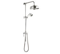 Exposed Grand Rigid Riser Shower Kit with Fixed Head & Handset - Chrome/White