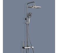 Exposed Shower Faucet Set, Piano Key Shower System Wall Mounted, Rainfall Shower Head with Hand Shower, Tub Spout, Bidet Sprayer, Bath Shower Tub Faucet,Gun Gray