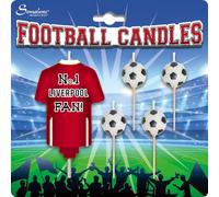 Expreess Yourself Touchdown Delight Football Candles - Set of 4 Football Candles and 1 Football Jersey Candles with Attractive Styling No. 1 Liverpool Fan! Red Jersey.
