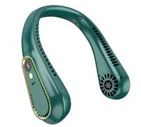 Express Brands Direct Portable Neck Fan, Hands Free Bladeless Fan, 4000 mAh Battery Operated Wearable Personal Fan, Leafless, Rechargeable, Headphone Design,5 Speeds Gifts for Women Mens (Green)