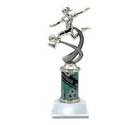 Express Medals 1 Pack Female Soccer Trophy, 10 Inch Height, Bright Gold Awards Youth Team Trophies Award Tournament Winner Event Prize Party Favor Girl Girls ATR3