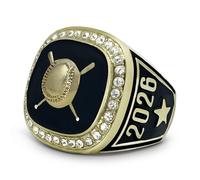 Express Medals 2026 Champion Baseball Softball Trophy Ring in Sizes 6 to 11 with Award Display Stand Trophies Rings Trophies Team champions tournament medals medal, Metal, Cubic Zirconia