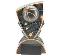 Express Medals Basketball Trophy, 6.5 Inch, Black Graphite with Gold Trim, Solid Heavy Sports Award Trophies Plaque Champion