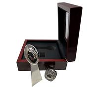 Express Medals Champion Football Trophy and Championship Ring with Gift Award Box Tournament Set Fantasy Presentation