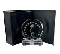 Express Medals Crystal Loser Trophy Award, 6 Inch, Octagon Shape, Champion Design with Black Gift Presentation Box Tournament Winner Trophies Last Place