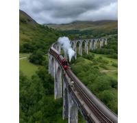 Express Steam Train Crossing The Glenfinnan Viaduct The Puzzle - Christmas Puzzle Gift for Home Office Decoration Mother's Day New Year Easter Gift