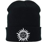EXPRESS-STICKEREI Beanie with Embroidery Heavy Metal Warm Winter Beanie hat Beanie Strechable and Soft Cuffed Beanie Cap Unisex (Supernatural - Strickmütze)
