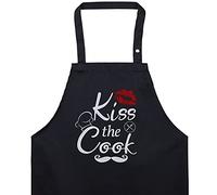 EXPRESS-STICKEREI Cooking apron unisex Adjustable Kitchen Aprons with Pocket | adjustable neck strap (Kiss the cook - Kochschürze)