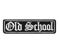 EXPRESS-STICKEREI "Old School" club biker patch, patch, old school, biker iron-on patch, old timer MC rank patch, badge motorbike sticker for all fabrics, 100 x 25 mm, P00833