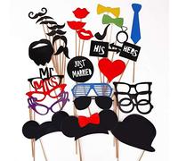 Express Trading 31PCS Wedding Photo Booth Props On A Stick Moustache Party Fun Birthday Favor Games Gift