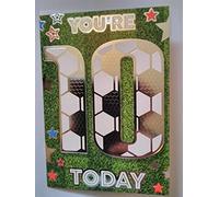 "Express Yourself" Birthday Card for Age 10 Boy - Includes Envelope - Football Numbers Design