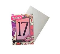 "Express Yourself" Birthday Card for Age 17 Girl - Includes Envelope - Makeup Accessories Design