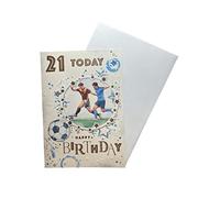"Express Yourself" Birthday Card for Age 21 Male - Football Design - Includes Envelope