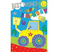 "Express Yourself" Birthday Card for Boy - Includes Envelope - Featuring Animated Tractor for Him